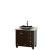 Acclaim 36 In. Single Vanity in Espresso with Top in Carrara White with Black Sink and No Mirror
