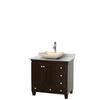 Acclaim 36 In. Single Vanity in Espresso with Top in Carrara White with Ivory Sink and No Mirror