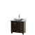 Acclaim 36 In. Vanity in Espresso with Top in Carrara White with White Carrara Sink and No Mir.