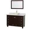 Acclaim 48 In. Single Vanity in Espresso with Top in Carrara White with Bone Sink and Mirror