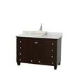 Acclaim 48 In. Single Vanity in Espresso with Top in Carrara White with Bone Sink and No Mirror