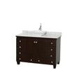 Acclaim 48 In. Single Vanity in Espresso with Top in Carrara White with White Sink and No Mirror