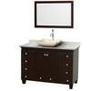 Acclaim 48 In. Single Vanity in Espresso with Top in Carrara White with Ivory Sink and Mirror