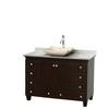 Acclaim 48 In. Single Vanity in Espresso with Top in Carrara White with Ivory Sink and No Mirror
