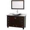 Acclaim 48 In. Single Vanity in Espresso with Top in Carrara White with White Carrara Sink and Mirror