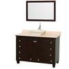 Acclaim 48 In. Single Vanity in Espresso with Top in Ivory with Bone Sink and Mirror