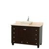 Acclaim 48 In. Single Vanity in Espresso with Top in Ivory with Bone Sink and No Mirror