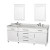 Berkeley 80 In. Double Vanity in White with Marble Top in Carrara White with Oval Sinks and Mirrors