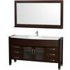 Daytona 60 In. Vanity in Espresso with Man Made Stone Vanity Top in White