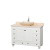 Acclaim 48 In. Single Vanity in White with Top in Ivory with Ivory Sink and No Mirror