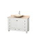 Acclaim 48 In. Single Vanity in White with Top in Ivory with Ivory Sink and No Mirror