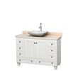 Acclaim 48 In. Single Vanity in White with Top in Ivory with White Carrara Sink and No Mirror