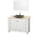 Acclaim 48 In. Single Vanity in White with Top in Ivory with Black Sink and Mirror