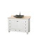 Acclaim 48 In. Single Vanity in White with Top in Ivory with Black Sink and No Mirror