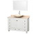 Acclaim 48 In. Single Vanity in White with Top in Ivory with Ivory Sink and Mirror