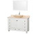 Acclaim 48 In. Single Vanity in White with Top in Ivory with Ivory Sink and Mirror