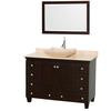 Acclaim 48 In. Single Vanity in Espresso with Top in Ivory with Ivory Sink and Mirror