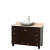 Acclaim 48 In. Single Vanity in Espresso with Top in Ivory with White Carrara Sink and No Mirror