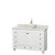 Acclaim 48 In. Single Vanity in White with Top in Carrara White with Bone Sink and No Mirror