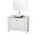 Acclaim 48 In. Single Vanity in White with Top in Carrara White with Ivory Sink and Mirror