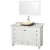 Acclaim 48 In. Single Vanity in White with Top in Carrara White with Ivory Sink and Mirror