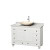 Acclaim 48 In. Single Vanity in White with Top in Carrara White with Ivory Sink and No Mirror
