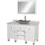Premiere 48 In. Vanity in White with Marble Vanity Top in Carrara White and Mirror