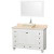 Acclaim 48 In. Single Vanity in White with Top in Ivory with Bone Sink and Mirror