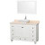 Acclaim 48 In. Single Vanity in White with Top in Ivory with White Sink and Mirror