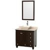 Acclaim 36 In. Single Vanity in Espresso with Top in Ivory with Bone Sink and Mirror