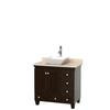 Acclaim 36 In. Single Vanity in Espresso with Top in Ivory with White Sink and No Mirror