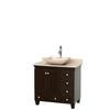 Acclaim 36 In. Single Vanity in Espresso with Top in Ivory with Ivory Sink and No Mirror