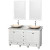 Acclaim 60 In. Double Vanity in White with Top in Carrara White with Ivory Sinks and Mirrors