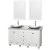 Acclaim 60 In. Double Vanity in White with Top in Carrara White with White Carrara Sinks and Mir.