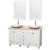 Acclaim 60 In. Double Vanity in White with Top in Ivory with Ivory Sinks and Mirrors