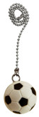 Soccer Ball Pullchain with 12 Inch (30.5 cm) Brushed Nickel beaded Chain