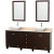 Acclaim 80 In. Double Vanity in Espresso with Top in Ivory with White Sinks and Mirrors