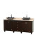 Acclaim 80 In. Double Vanity in Espresso with Top in Ivory with Black Sinks and No Mirrors