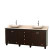 Acclaim 80 In. Double Vanity in Espresso with Top in Ivory with Ivory Sinks and No Mirrors