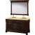Andover 60 In. Vanity in Dark Cherry with Double Basin Marble Vanity Top in Ivory and Mirror