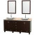 Acclaim 72 In. Double Vanity in Espresso with Top in Ivory with White Carrara Sinks and Mirrors