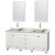 Acclaim 72 In. Double Vanity in White with Top in Carrara White with Bone Sinks and Mirrors
