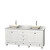 Acclaim 72 In. Double Vanity in White with Top in Carrara White with Bone Sinks and No Mirrors