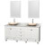 Acclaim 72 In. Double Vanity in White with Top in Carrara White with Ivory Sinks and Mirrors