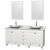 Acclaim 72 In. Double Vanity in White with Top in Carrara White with White Carrara Sinks and Mirrors