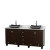 Acclaim 72 In. Double Vanity in Espresso with Top in Carrara White with Black Sinks and No Mirrors
