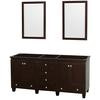 Acclaim 72 In. Double Vanity with Mirrors in Espresso