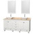 Acclaim 72 In. Double Vanity in White with Top in Ivory with White Sinks and Mirrors