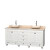 Acclaim 72 In. Double Vanity in White with Top in Ivory with Ivory Sinks and No Mirrors