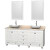 Acclaim 72 In. Double Vanity in White with Top in Ivory with White Carrara Sinks and Mirrors